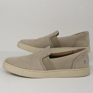 Frye Ivy Suede‎ Leather Slip On Casual Women's Sneakers Shoes Beige Taupe Sz 10